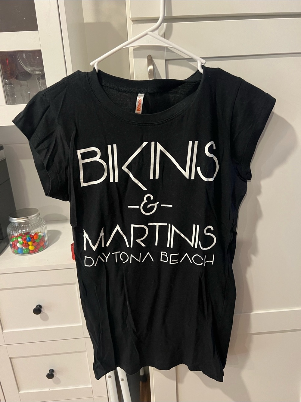 Black 'Bikinis & Martinis Daytona Beach' Graphic Tee
